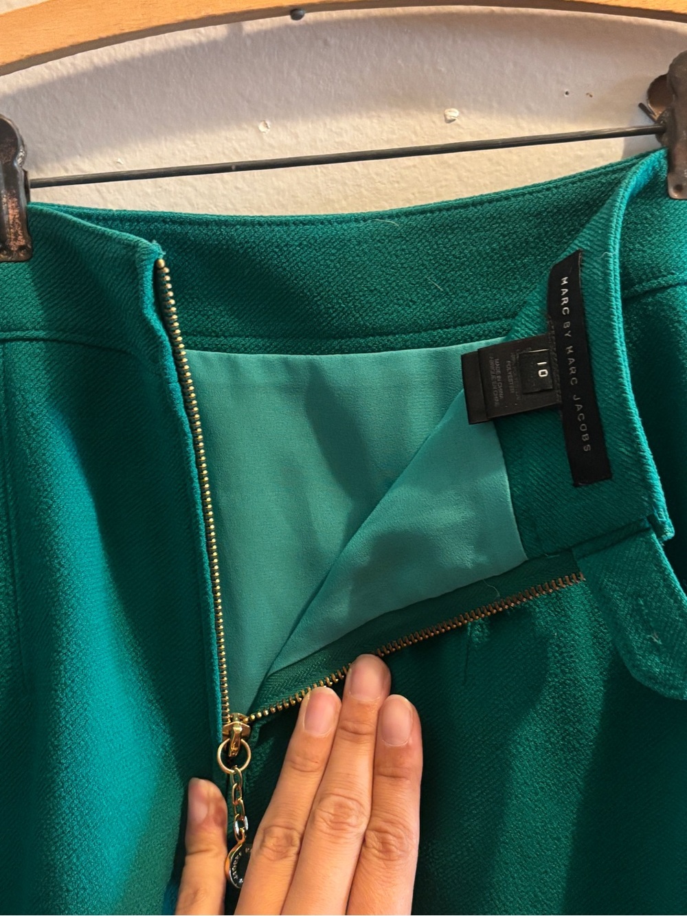 Marc by Marc Jacobs Teal Midi Skirt with Bow Pockets Cute - Picture 9 of 10